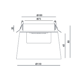 Встраиваемый потолочный светильник Laf 2700K окрашенный металл