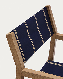 Уличный складной стул Vilara в сине-бежевую полоску из акации