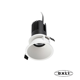 Белый встраиваемый даунлайт Tulipa 7W 55° 2700K CRI90 DALI