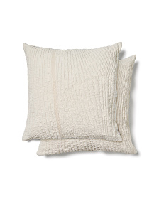 Комплект из 2 чехлов для подушек Raylo из хлопка с текстурой и полосками 50 x 50 см
