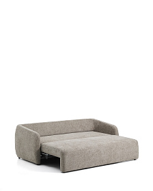 Трехместный диван-кровать Laira из бежевой синели, 218 см