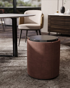 Приставной столик Doria Ebony/LEATHER CAMEL