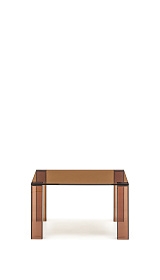 Журнальный столик Adularia из стекла коричневого цвета 85 x 85