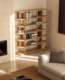 Стеллаж Aduma из дубового шпона натурального цвета