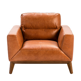 Кресло из кожи KF1016-1P /5036 светло-коричневое