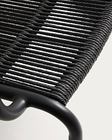 Уличное кресло Salis из графитового алюминия и темно-серой веревки