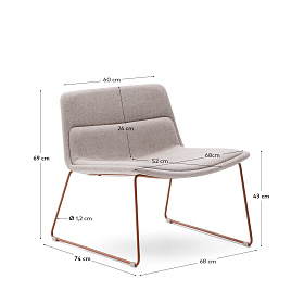 Zahara Стул со стальными ножками полиэстер бежевый