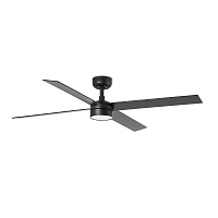 Потолочный вентилятор RUDDER L 4 Ш1320MM черный/орех 4P 18W LED CCT DIM