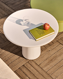 Журнальный столик Albanella из цемента с глянцевой белой отделкой Ø65 см