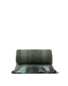 Плед Vilo из шерстяной смеси зеленый в полоску 130 x 170