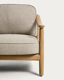 Уличное кресло Elunda из тикового дерева и бежевой веревки