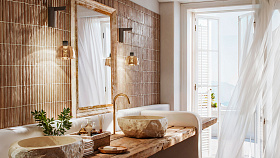 Настенный светильник Drep A/01 янтарное зеркальное стекло