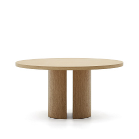 Круглый стол Nealy с дубовым шпоном в натуральной отделке, Ø 150