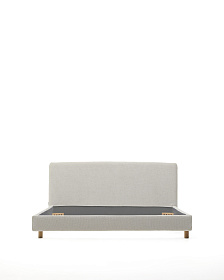 Кровать Valma из жемчужного шенилла со съемным чехлом для матраса 160 x 200 см