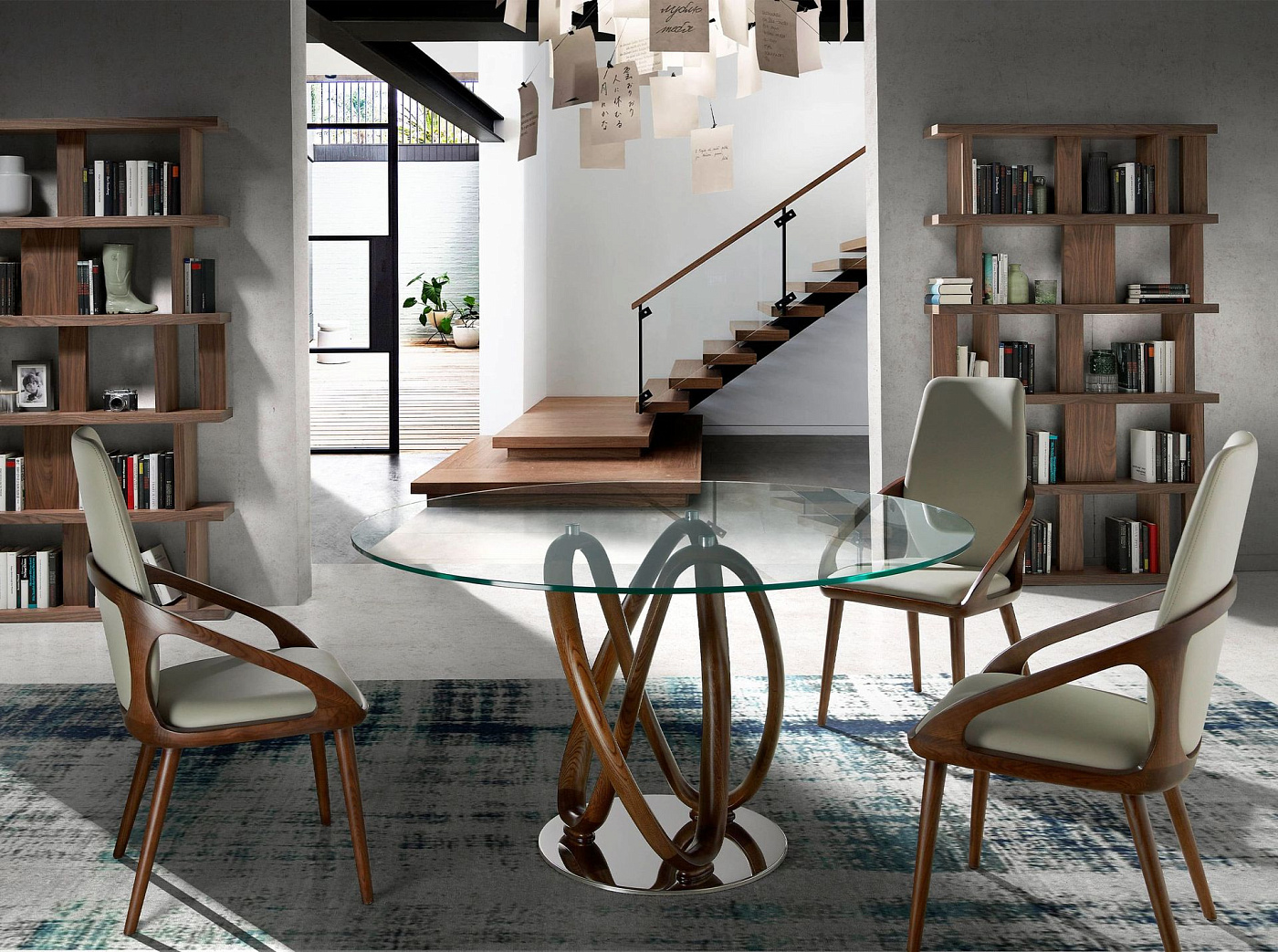 Круглый обеденный стеклянный стол DT801 /1021 Ø130