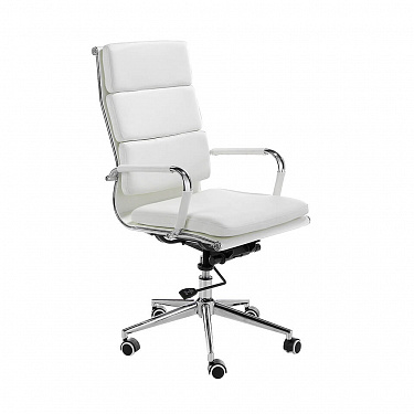 Офисное кресло 4078 белая искусственная кожа
