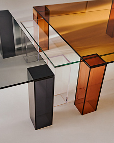 Журнальный столик Adularia из стекла прозрачного цвета 85 x 85