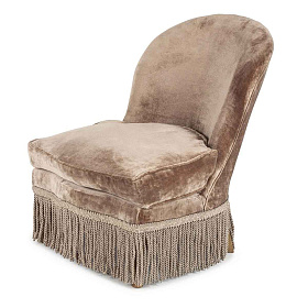 Кресло в стиле ретро Velvet орехово-коричневого цвет