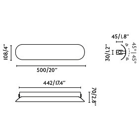 Настенный светильник NOVO 500 черный LED 12W 2700K