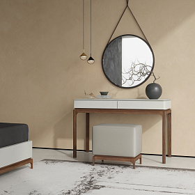 Пуфик CALPE шпон ореха F, экокожа PU78