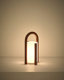 Портативная настольная лампа Leros из полиэтилена и стали терракотового цвета