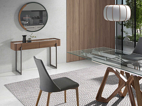 Консоль прямоугольная 3254/437-X из ореха и керамики