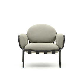 Уличное кресло Joncols с бежевой обивкой и серым алюминием