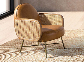 Коричневое кожаное кресло модель 5162