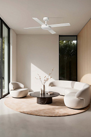 Потолочный вентилятор SAINT Ш1320MM белый 4 PALAS белый 24W CCT