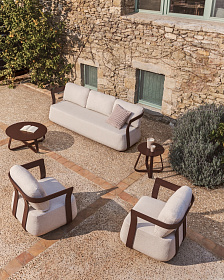 Уличный столик Tamaris из алюминия коричневого цвета Ø48 см