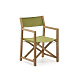 Складной стул Vilara для улицы из акации и текстиля зеленого цвета