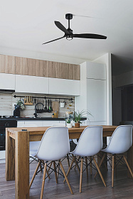 Потолочный вентилятор с освещением JUST FAN M Ш1280 черный 3P черный 3000K