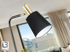 Gisela Торшер 1L черный-латунный