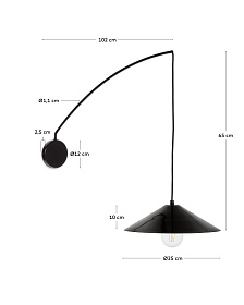 Настенный светильник Kally с покрытием черного цвета