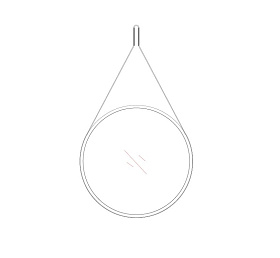 Зеркало MIRAMAR черный матовый лак, экокожа PU164