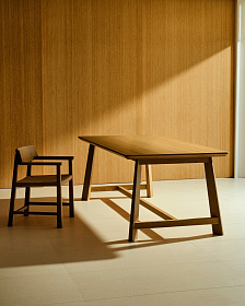 Стол Idun из шпона и массива дуба с натуральной отделкой 200x100см