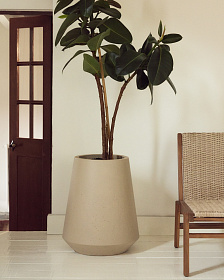 Кашпо Calun керамика бежевого цвета Ø 50 см