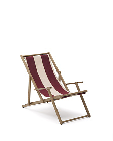 Vilara Складной шезлонг для улицы в полоску бордового и бежевого цвета
