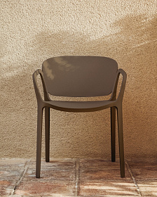 Уличный стул Ania темно-коричневый пластиковый