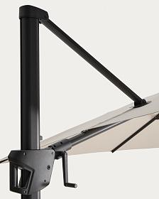 Бежевый консольный зонт Noli с графитовой алюминиевой конструкцией, 300 x 420 см