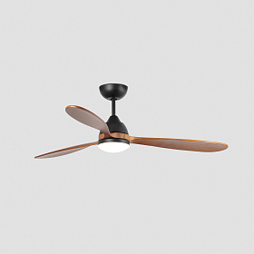 Потолочный вентилятор POROS Ш1320MM черный/орех 3 PALAS 19W LED 2700K