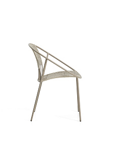 Стул уличный Atrani из стали и веревки цвета таупе