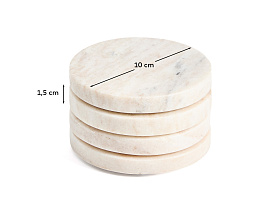 Набор Nuvir из 4 подставок из бежевого мрамора