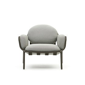 Садовое кресло Joncols серое с зеленой алюминиевой отделкой