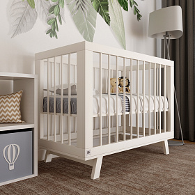Кроватка для новорожденного Lillaland - модель Lilla Aria (НИК23)белая