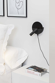 DUAS Бра с ридером черный USB C LED 3W 2700K