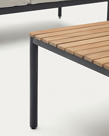 Aiguafreda Набор из 2-местного дивана, 2 кресел и журнального столика из серого алюминия и акации