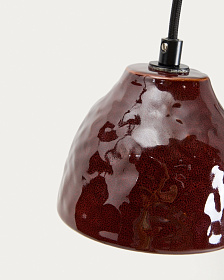Подвесной светильник Drava из керамики бордового цвета