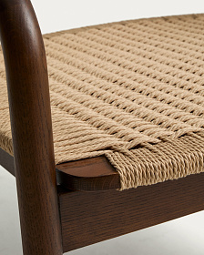 Кресло уличное Derile из дуба с отделкой орех и бежевой веревки