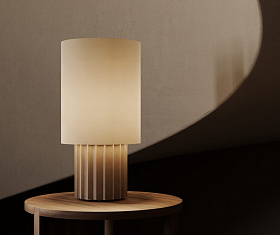 Настольная лампа Dena никелевый металл c абажуром 136011 